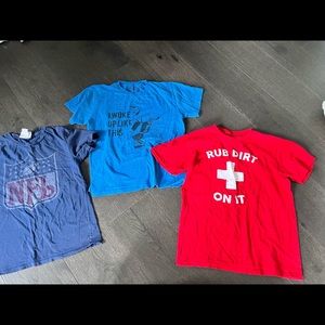 3 T-Shirts- Youth Med and Youth Large/ Baseballism and NDL short sleeve shirts